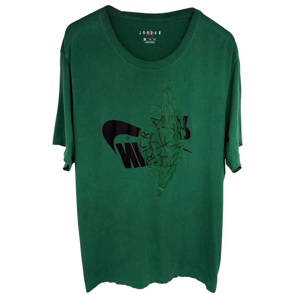 Jordan T-Shirt Men's 2XL Black Future Wings Green Swoosh